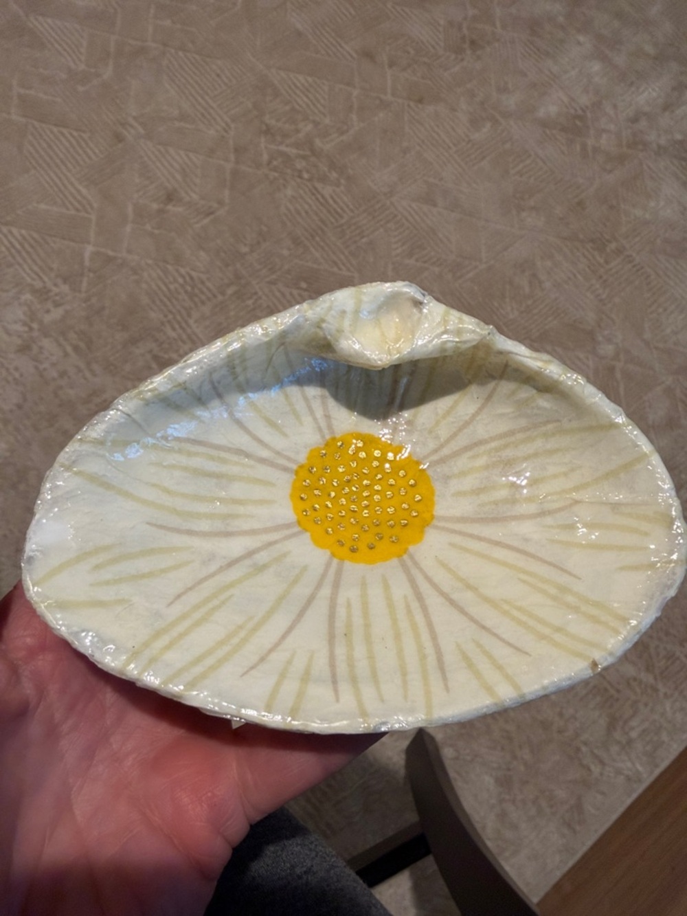 Hand Crafted Decoupage Sea Shell Ring Trinket Dish